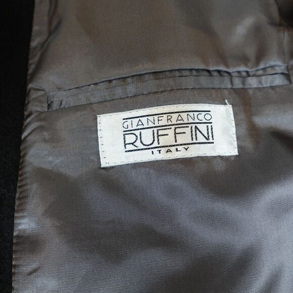 Gianfranco Ruffini Mens 42R Blazer Sports Coat Camel Hair Black Single Breasted - Picture 11 of 16